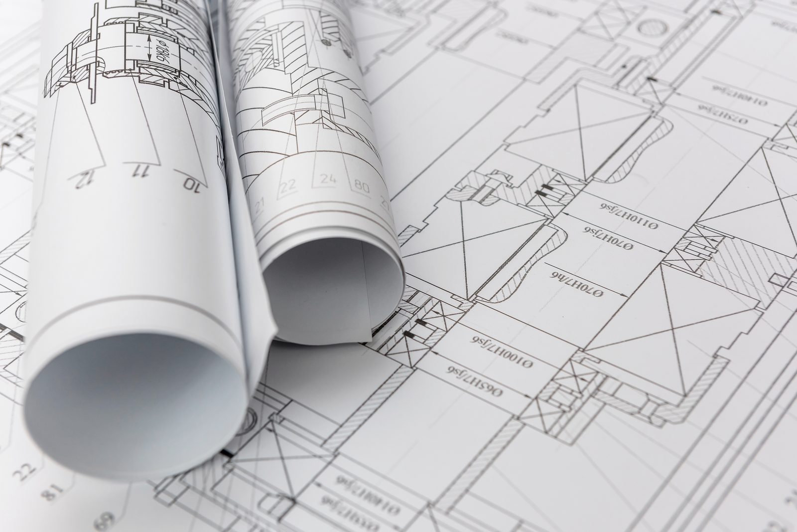 Architect reviewing building specifications and plans